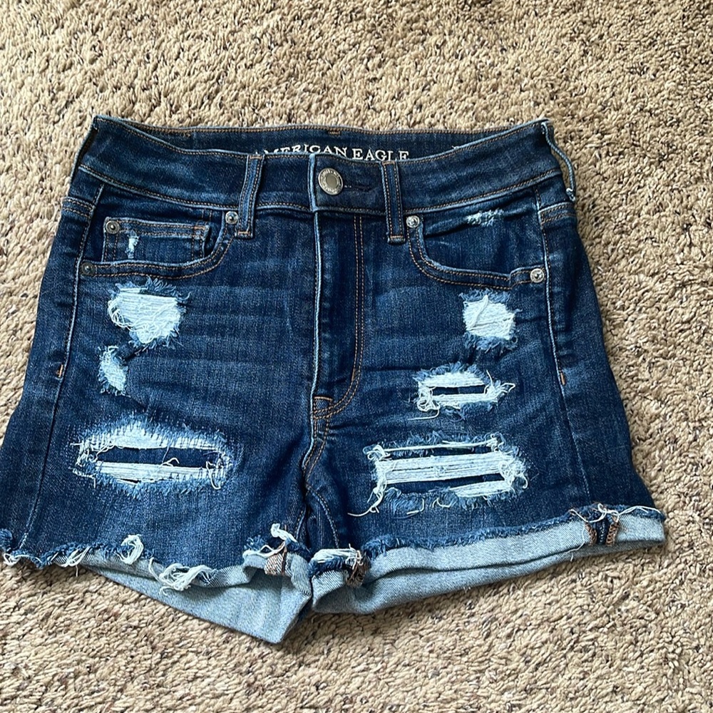 American Eagle Women’s Hi-Rise Shortie Jean Shorts Size 6